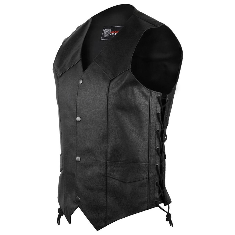Men's Leather Vest with Side Laces